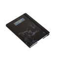 Seasons notebook A5 by 2BE with a colorful cover featuring seasonal illustrations, open to show lined pages inside.