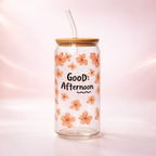 Givana Bloom Mood Glass with floral design, transparent glass featuring colorful blooms and delicate details.