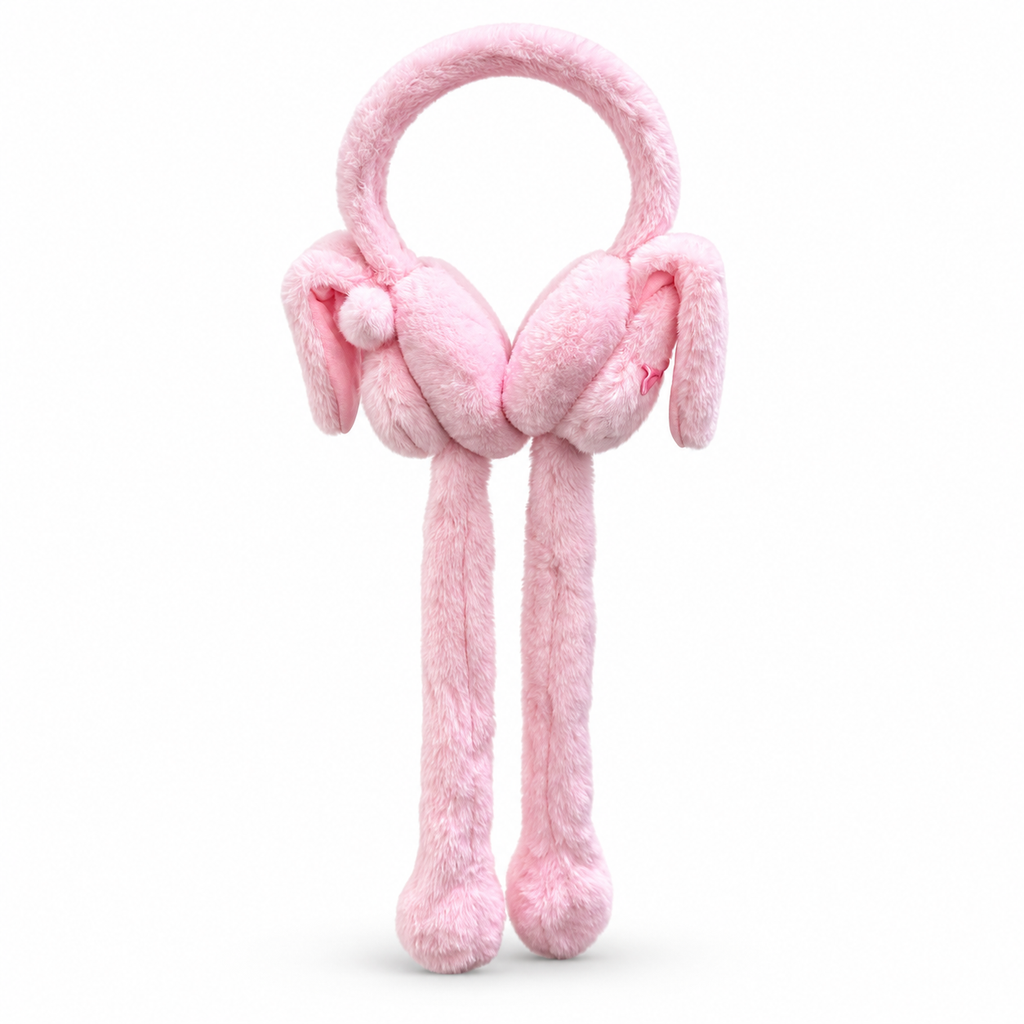 Bunny Moving Ears Plush Earmuffs – 4 Colors