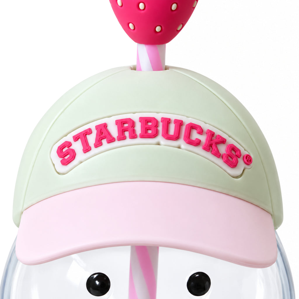 Cute Bear Strawberry Tumbler with Straw