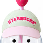 Cute Bear Strawberry Tumbler with Straw