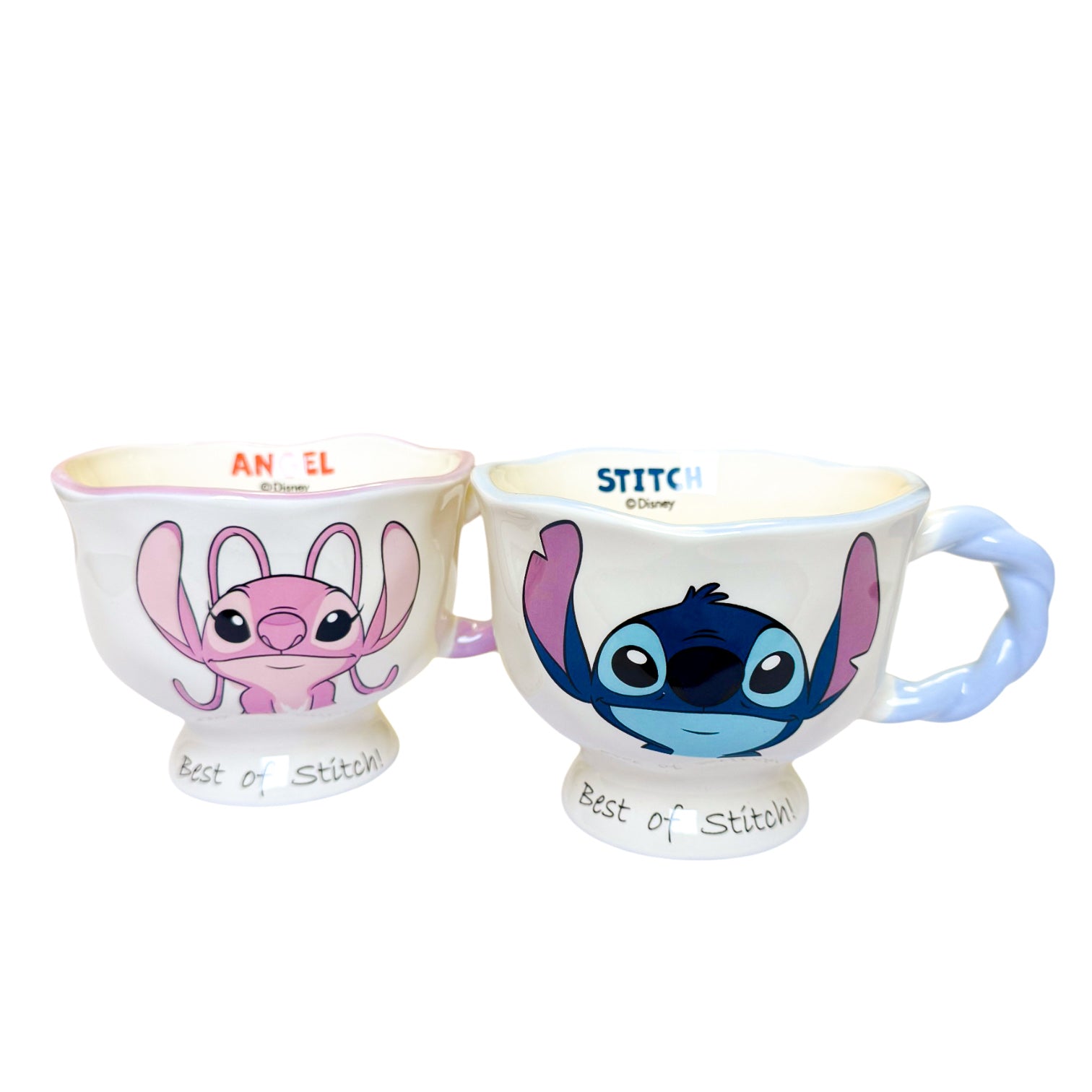 Disney Stitch and Angel 3D mug set by Givana featuring detailed character designs for couples.