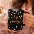 Starlight Happiness Cup 🖤 — Feel the joy in every sip ✨