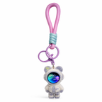 Givana astronaut space keychain featuring a detailed miniature astronaut figure with space suit and helmet, attached to a metal keyring.