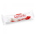 Raffaelo chocolate from Carrefour, featuring a coconut-covered almond treat in a white wrapper.