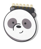 A6 character notebook by 2BE with colorful illustrated cover, open to pages, on a white background.